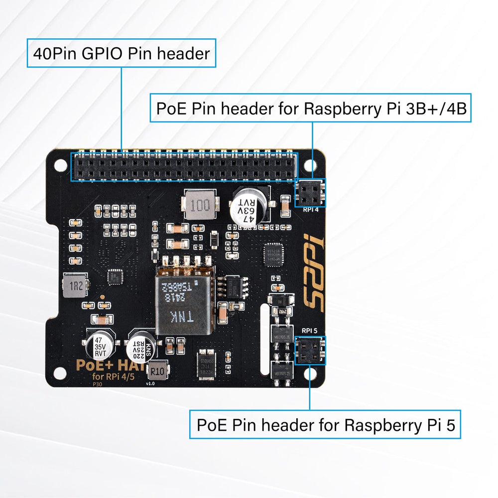 52Pi PoE+ HAT for Raspberry Pi 5/4/3B+ by 52Pi - The Pi Hut