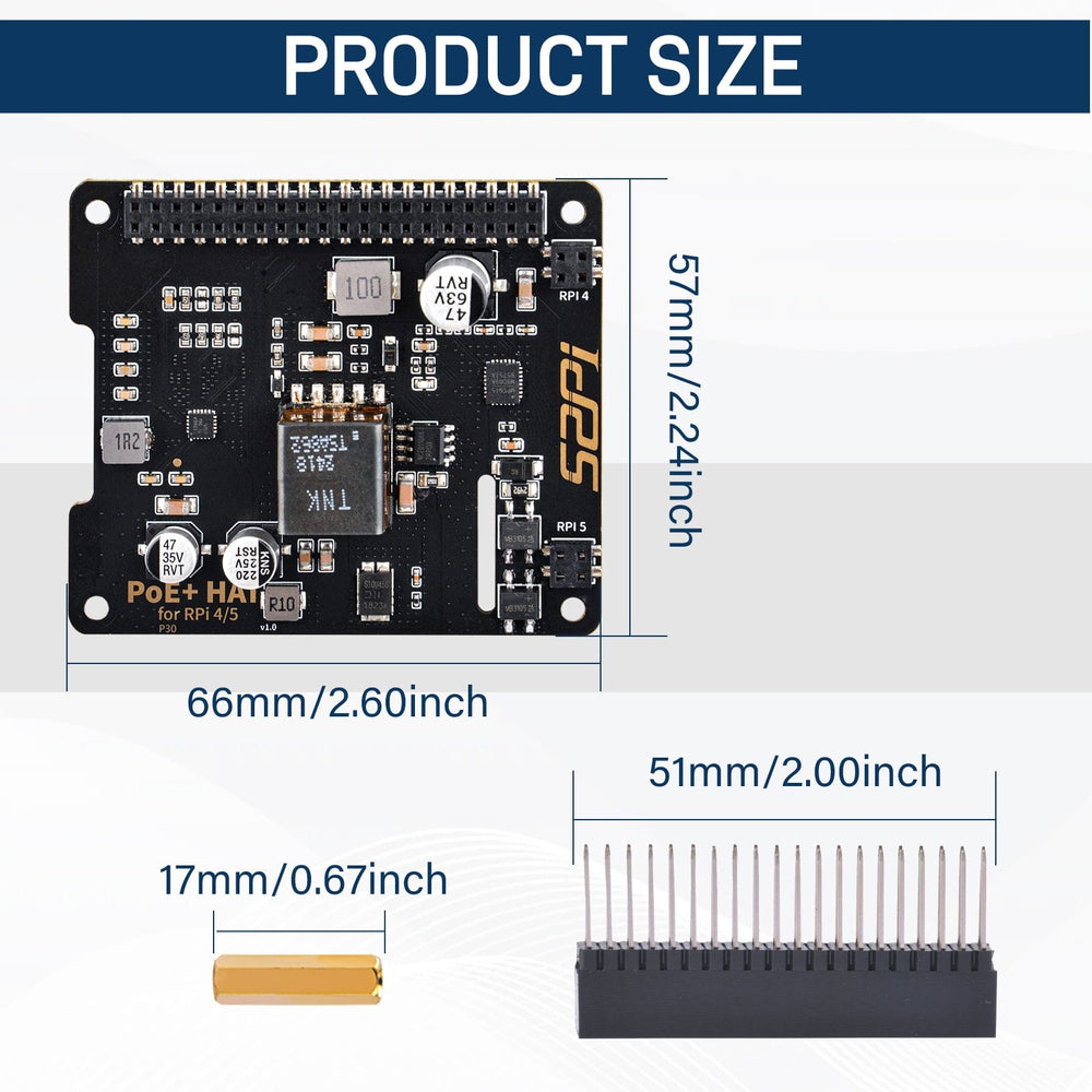 52Pi PoE+ HAT for Raspberry Pi 5/4/3B+ by 52Pi - The Pi Hut