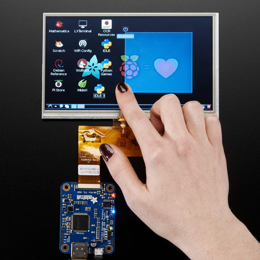 7.0" 40-pin TFT Display - 800x480 with Touchscreen by Adafruit - The Pi Hut