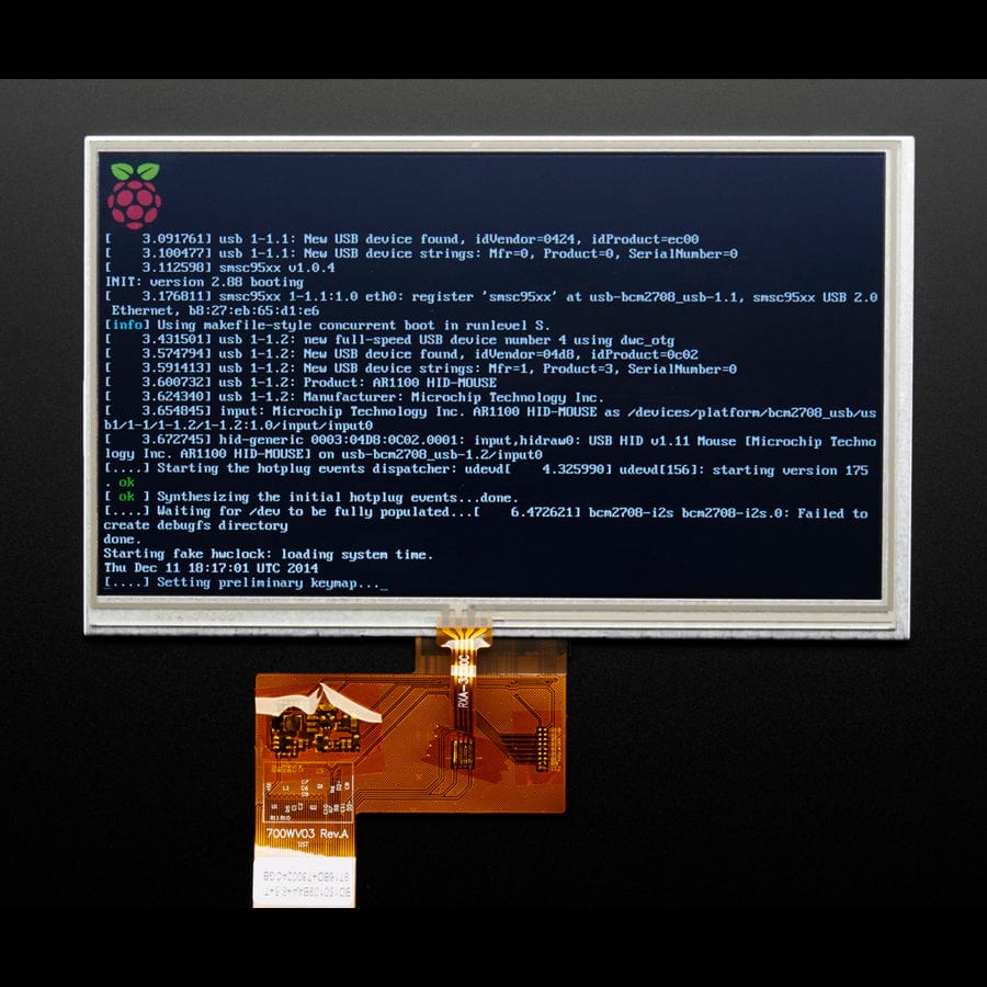 7.0" 40-pin TFT Display - 800x480 with Touchscreen by Adafruit - The Pi Hut