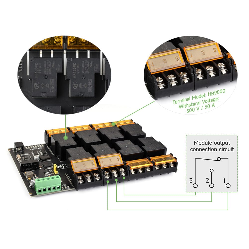 8-Channel Modbus RTU Relay Module (E) with RS-485 Interface by Waveshare - The Pi Hut
