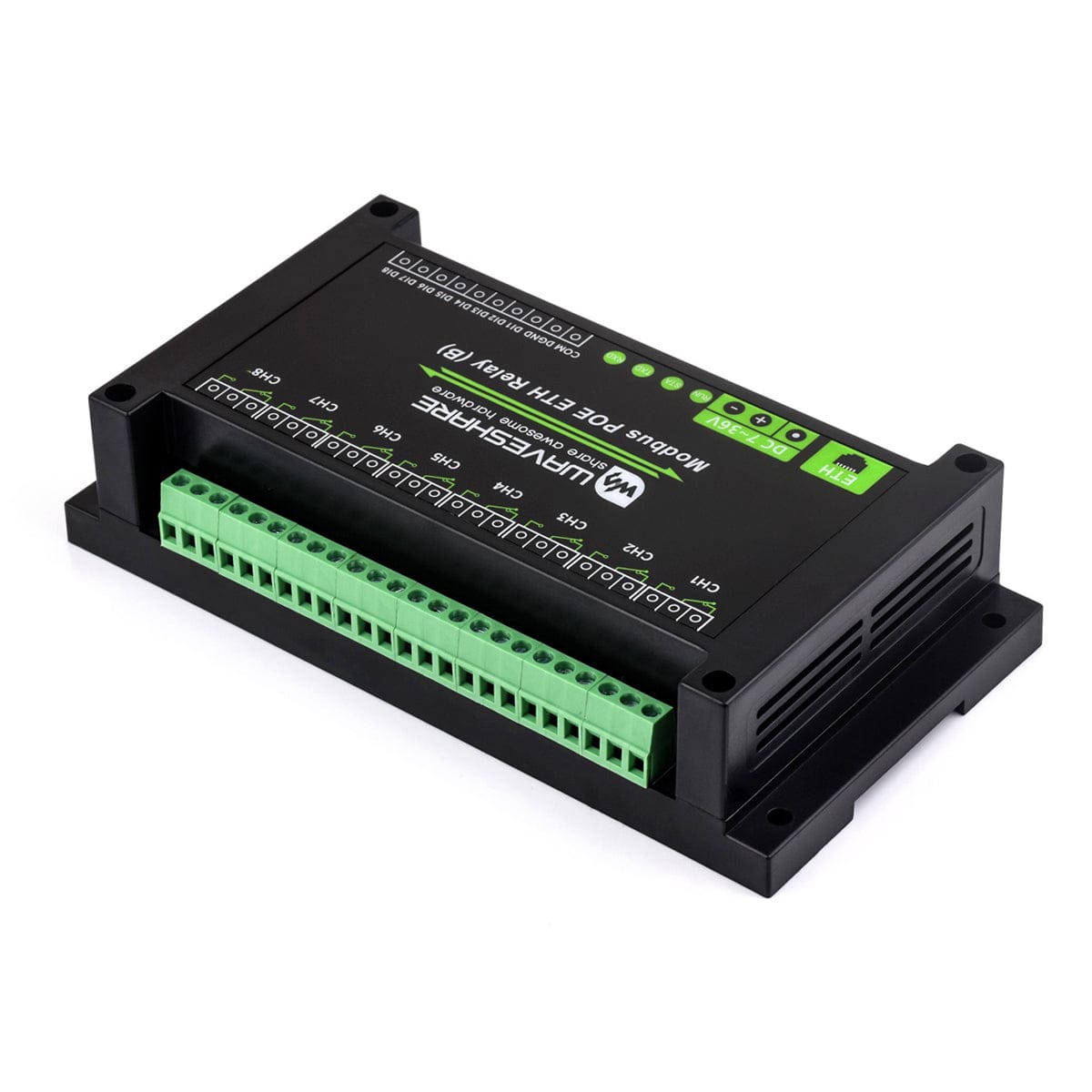 8 Channel PoE Ethernet Relay Module (B) with Digital Inputs by Waveshare - The Pi Hut