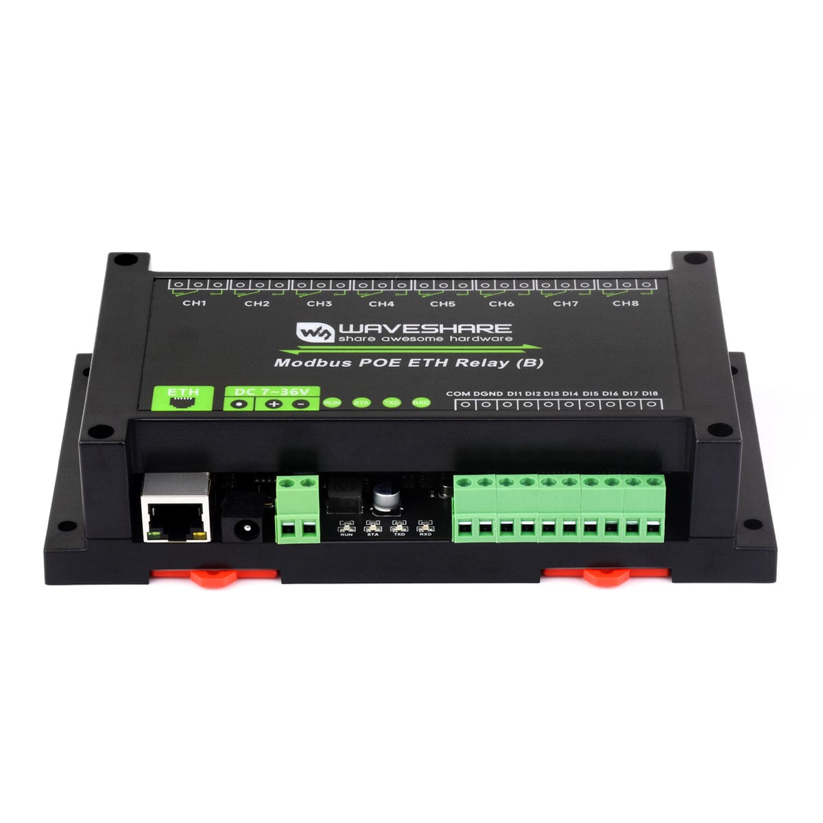 8 Channel PoE Ethernet Relay Module (B) with Digital Inputs by Waveshare - The Pi Hut