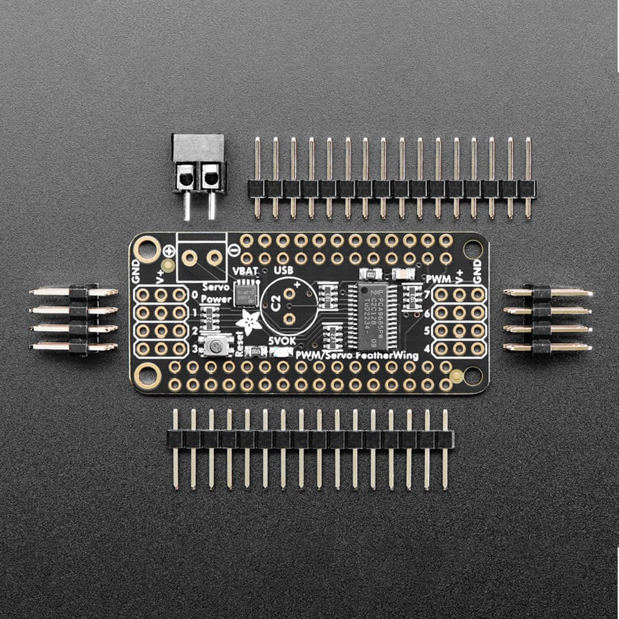 8-Channel PWM or Servo FeatherWing add-on for all Feather Boards by Adafruit - The Pi Hut