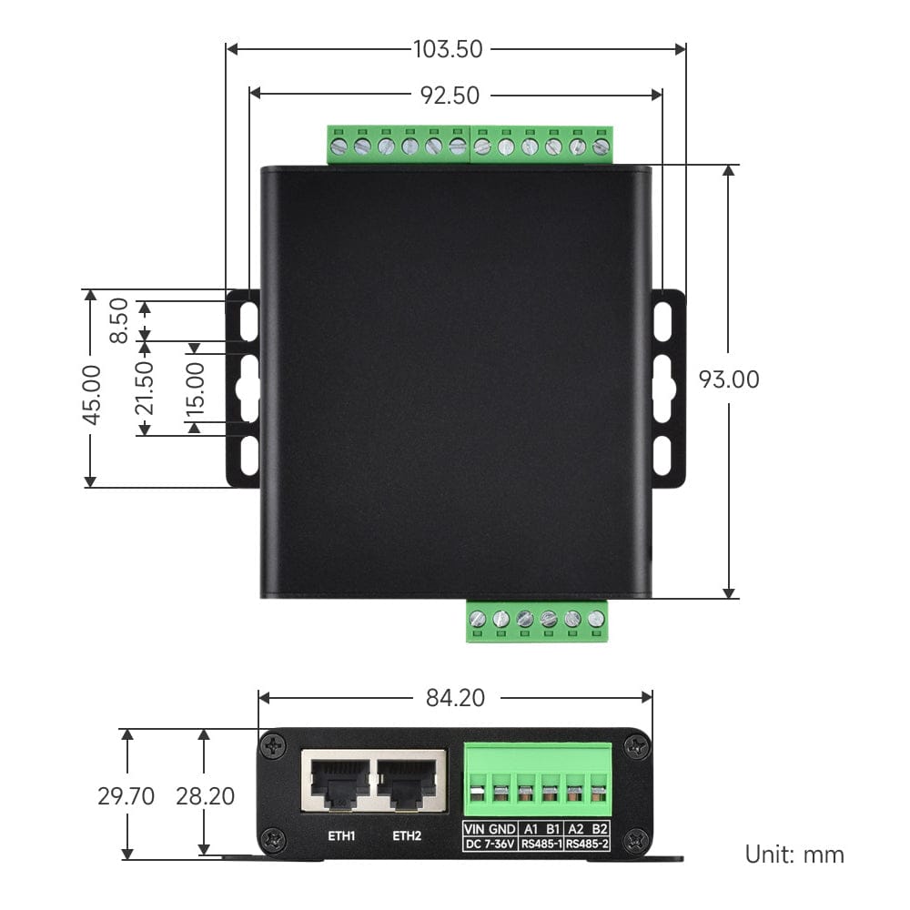 8-Channel RS485 to RJ45 Ethernet Serial Server (PoE Option) by Waveshare - The Pi Hut