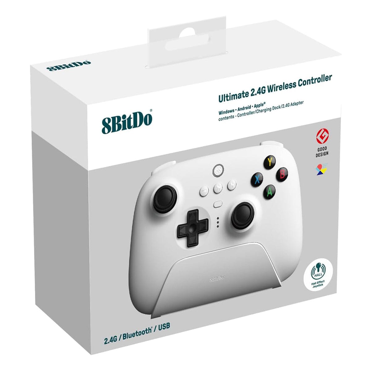 8Bitdo Ultimate 2.4G Wireless Controller with Charging Dock (Hall Effect Joystick) by 8BitDo - The Pi Hut