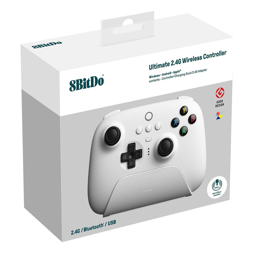 8Bitdo Ultimate 2.4G Wireless Controller with Charging Dock (Hall Effect Joystick) by 8BitDo - The Pi Hut