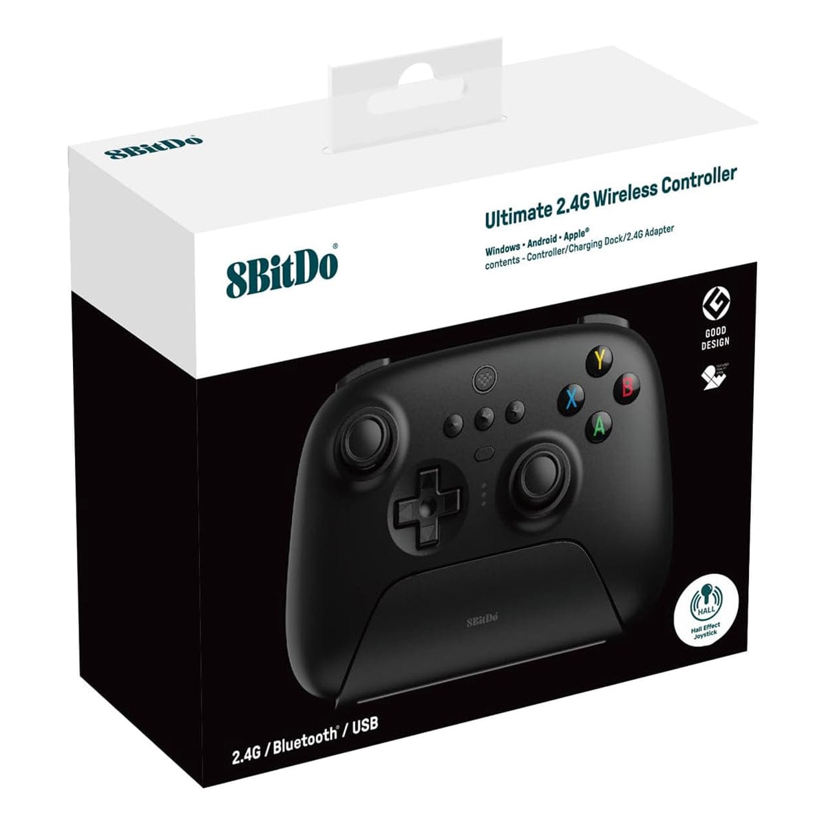 8Bitdo Ultimate 2.4G Wireless Controller with Charging Dock (Hall Effect Joystick) by 8BitDo - The Pi Hut