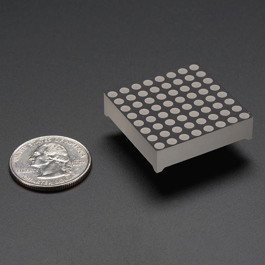 8x8 Ultra Bright Yellow-Orange LED Matrix (KWM-30881CUYB) (Small 1.2") by Adafruit - The Pi Hut