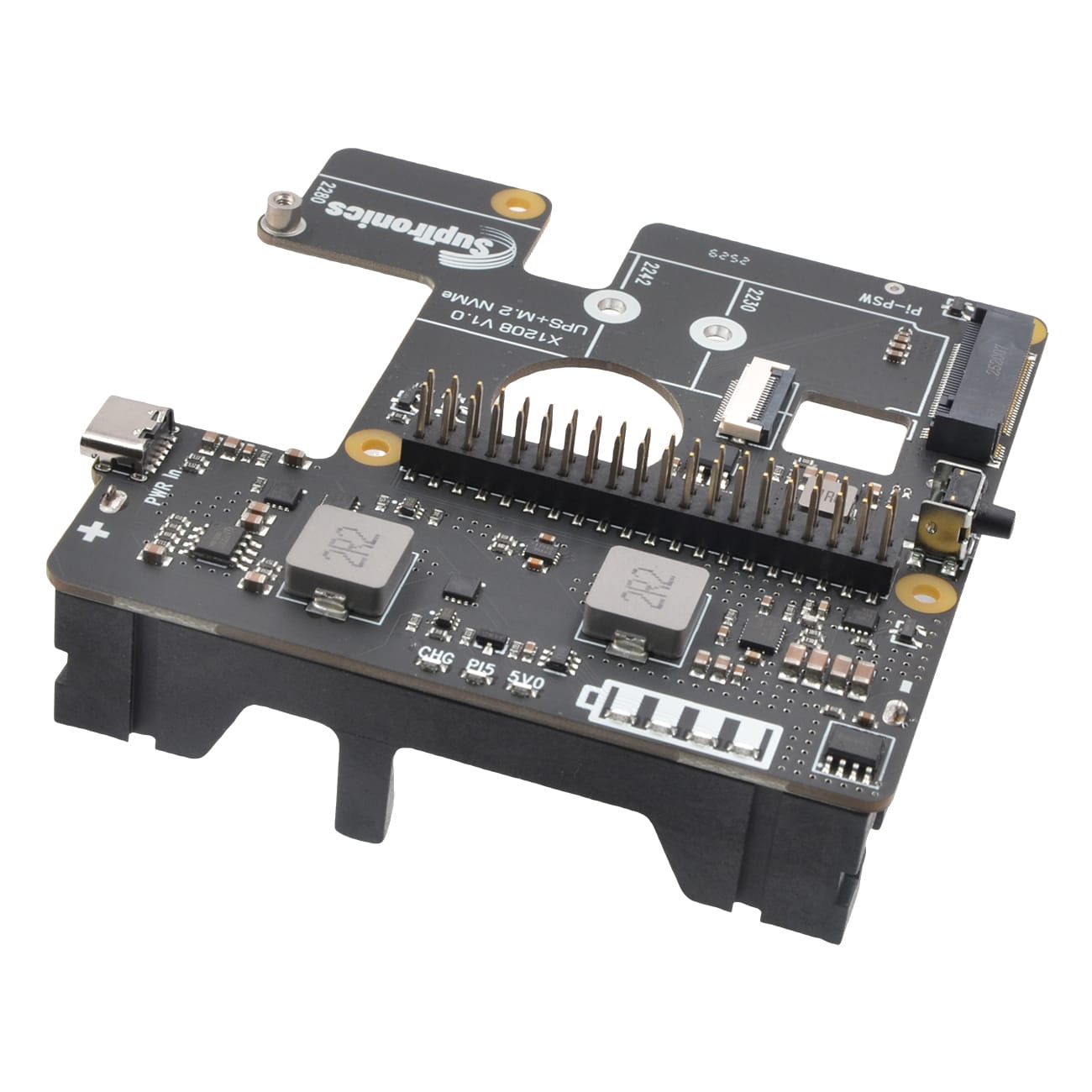 SupTronics X1208 UPS + M.2 2280 NVMe SSD shield