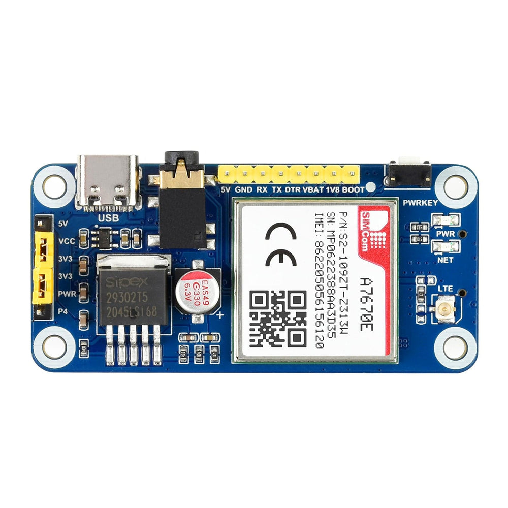 A7670E LTE Cat-1 HAT for Raspberry Pi (2G/GSM/GPRS) by Waveshare - The Pi Hut