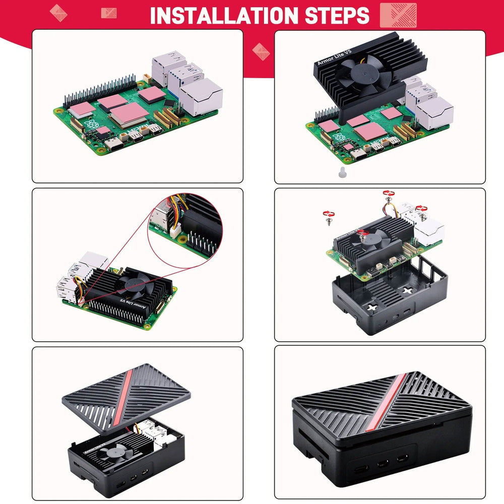 ABS Fan Case for Raspberry Pi 5 by 52Pi - The Pi Hut