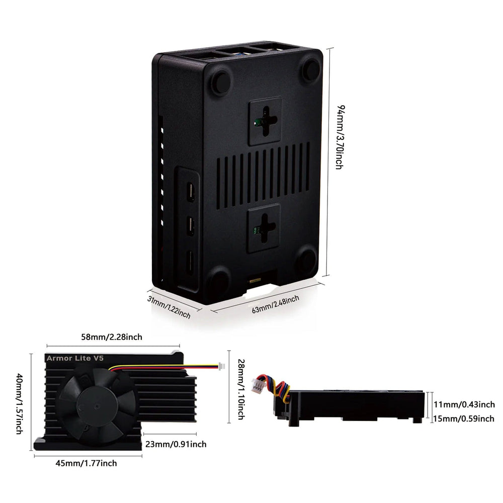 ABS Fan Case for Raspberry Pi 5 by 52Pi - The Pi Hut
