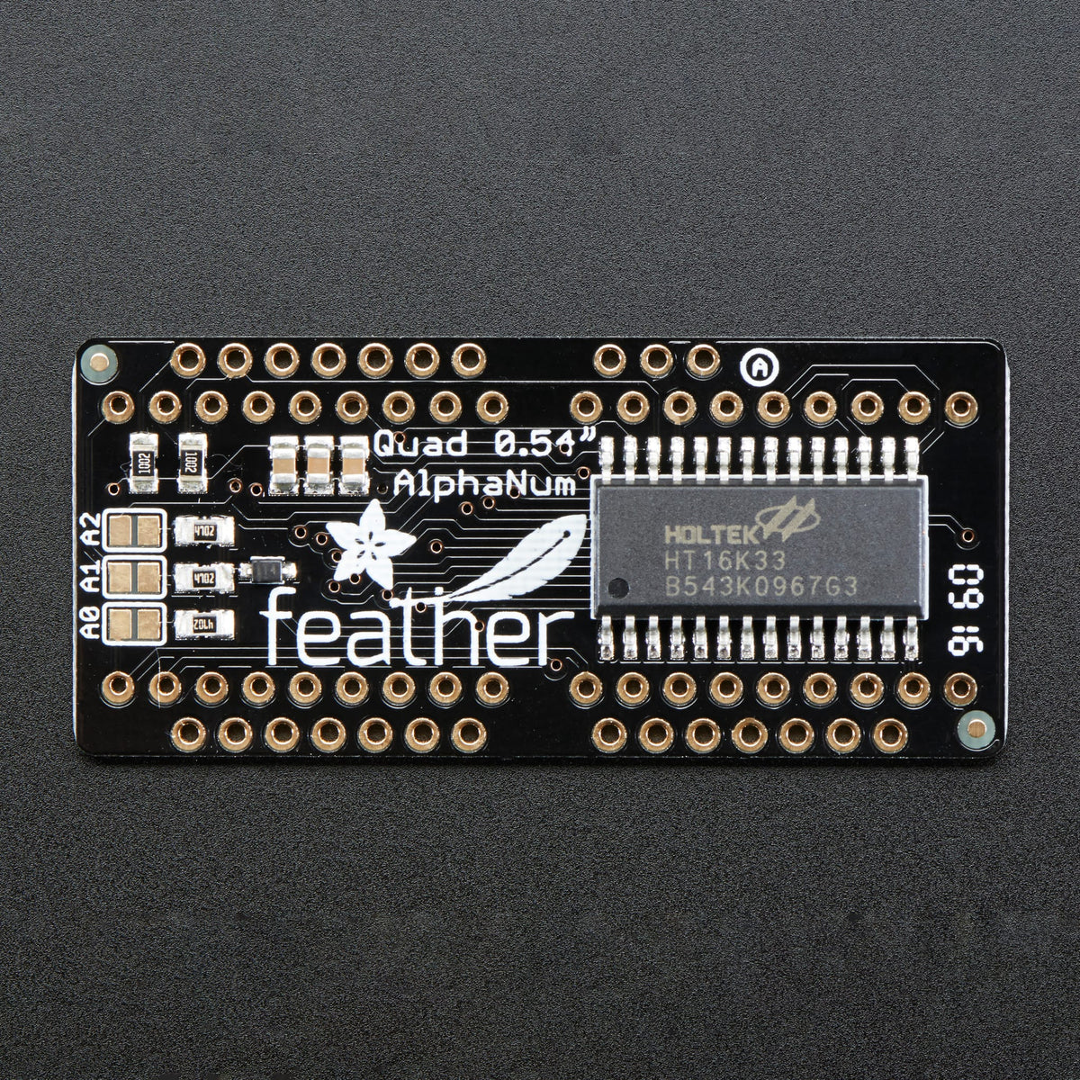 Adafruit 0.54" Quad Alphanumeric FeatherWing Display - White by Adafruit - The Pi Hut
