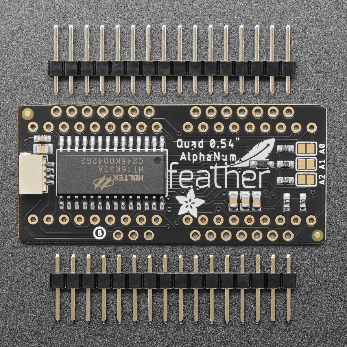 Adafruit 0.54" Quad Alphanumeric FeatherWing Display - Yellow by Adafruit - The Pi Hut