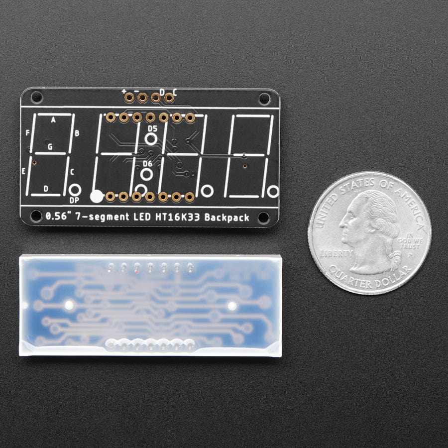 Adafruit 0.56" 4-Digit 7-Segment Display w/I2C Backpack - White by Adafruit - The Pi Hut