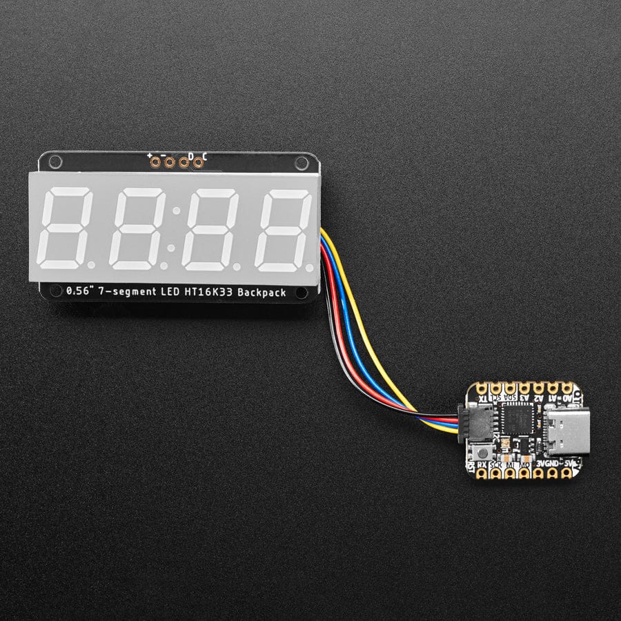 Adafruit 0.56" 4-Digit 7-Segment Display w/I2C Backpack - White by Adafruit - The Pi Hut