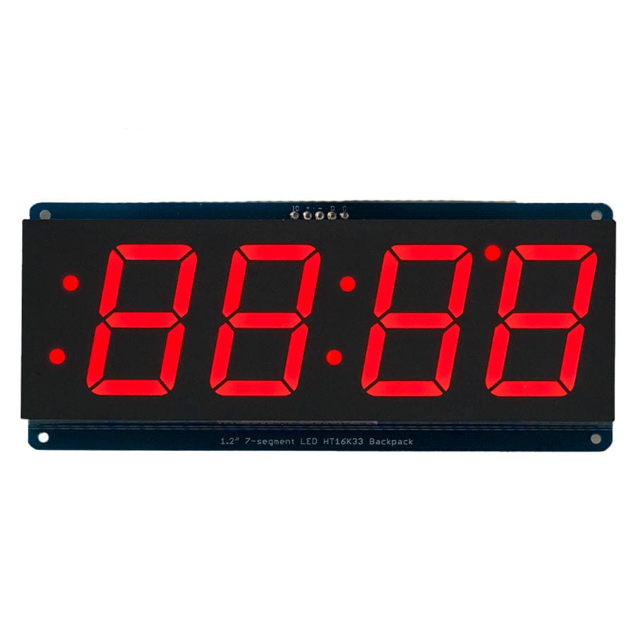 Adafruit 1.2" 4-Digit 7-Segment Display w/I2C Backpack - Red by Adafruit - The Pi Hut