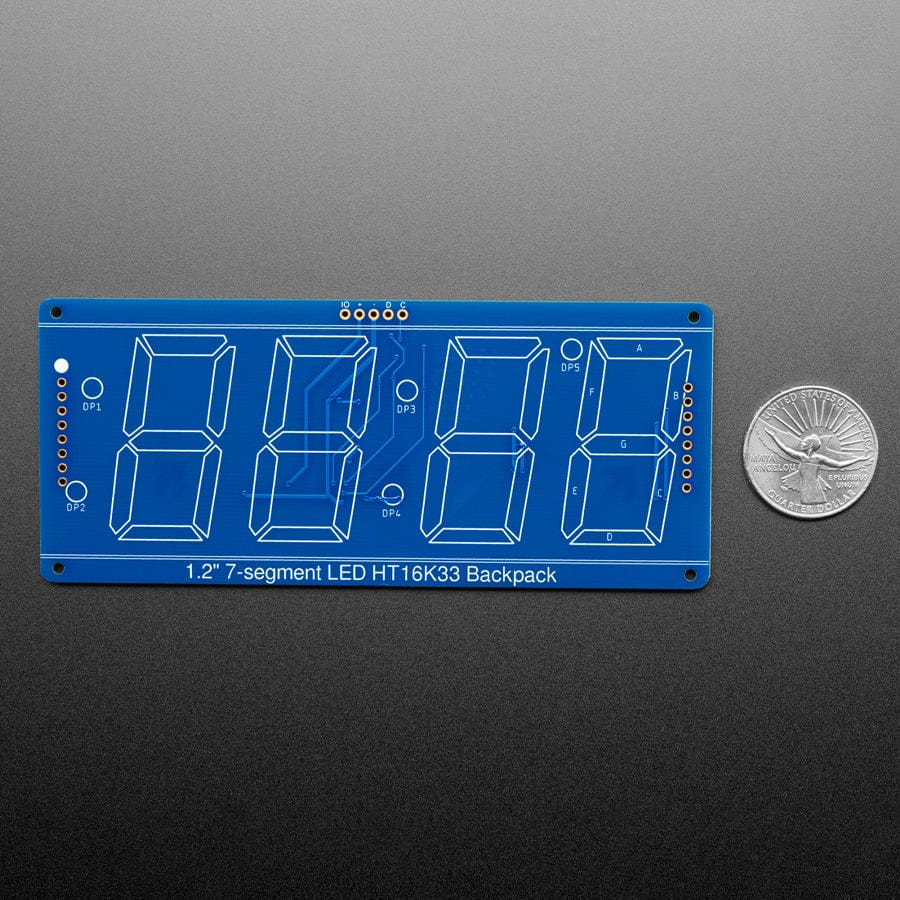 Adafruit 1.2" 4-Digit 7-Segment Display with an I2C Backpack - Yellow by Adafruit - The Pi Hut