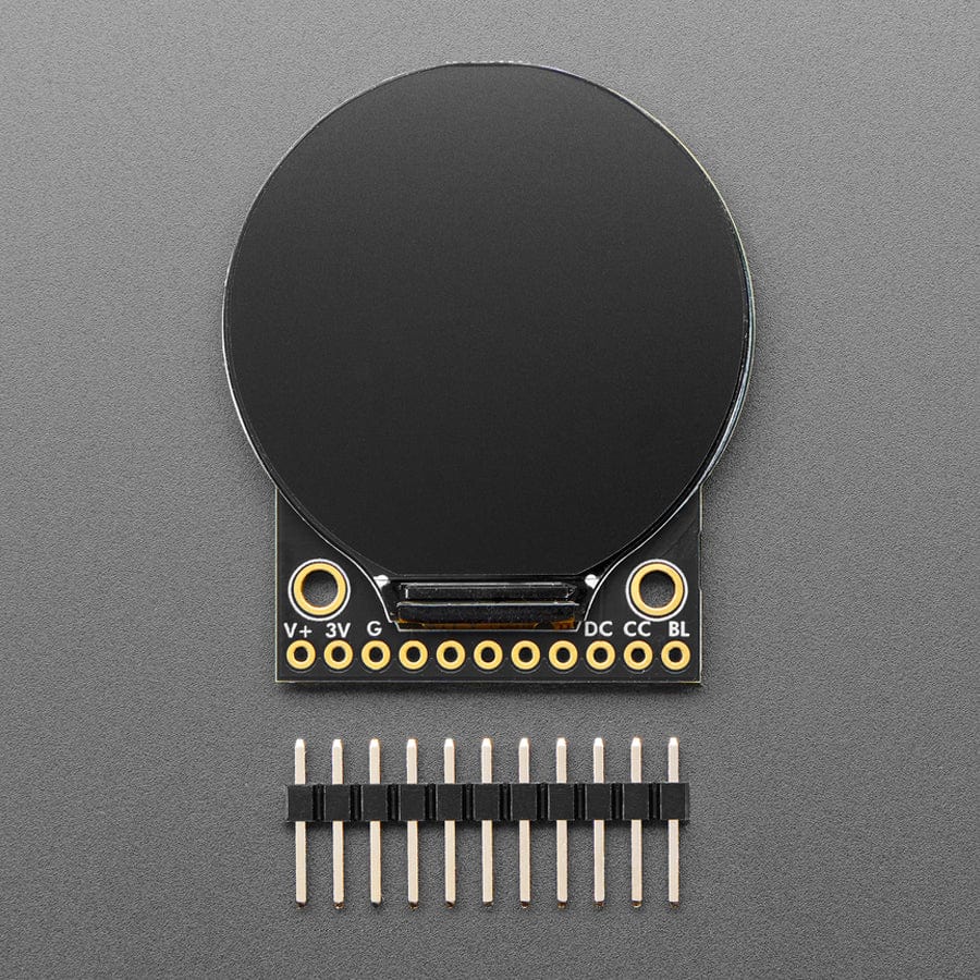 Adafruit 1.28" 240x240 Round TFT LCD Display with MicroSD - GC9A01A with EYESPI Connector by Waveshare - The Pi Hut