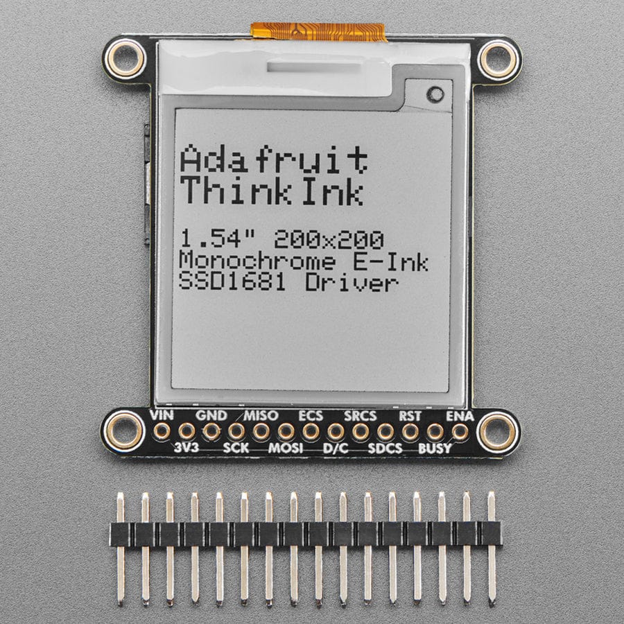Adafruit 1.54" Monochrome eInk / ePaper Display with SRAM (200x200 with SSD1608) by Adafruit - The Pi Hut