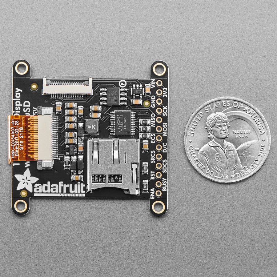 Adafruit 1.54" Monochrome eInk / ePaper Display with SRAM (200x200 with SSD1608) by Adafruit - The Pi Hut