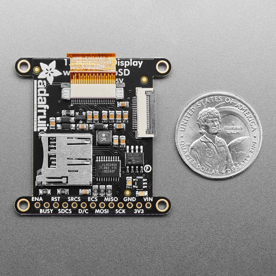 Adafruit 1.54" Tri-Colour eInk / ePaper Display with SRAM - 200 x 200 with SSD1681 and EYESPI by Adafruit - The Pi Hut