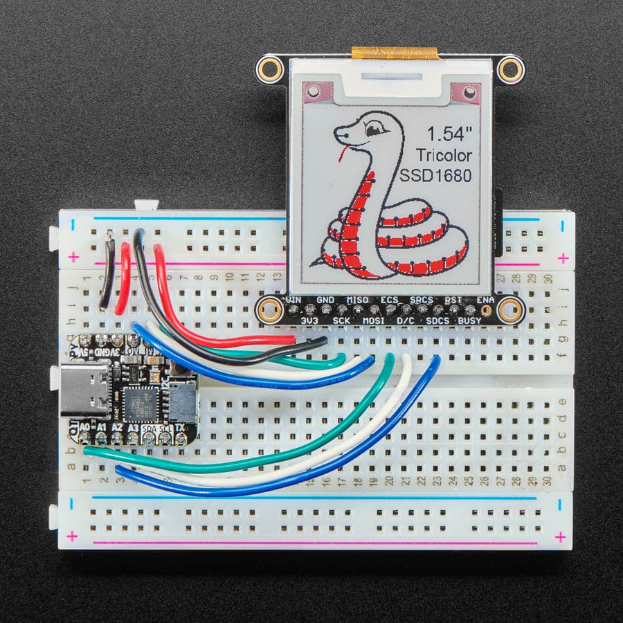 Adafruit 1.54" Tri-Colour eInk / ePaper Display with SRAM - 200 x 200 with SSD1681 and EYESPI by Adafruit - The Pi Hut