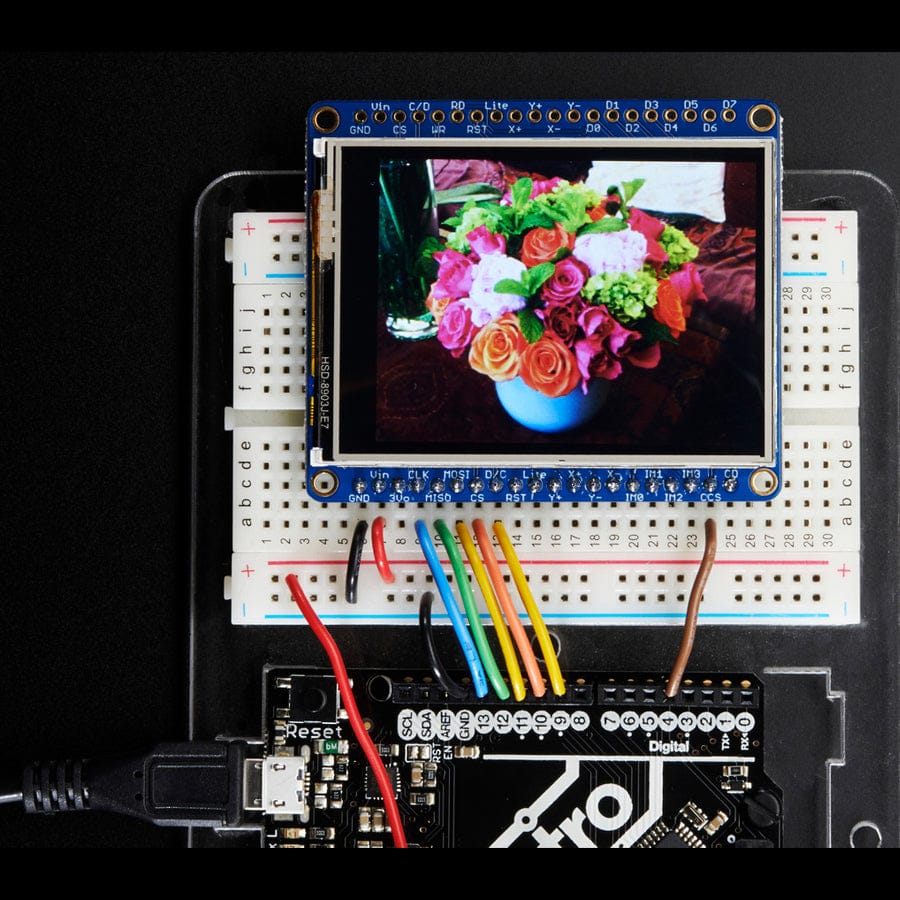 Adafruit 2.4" TFT LCD with Touchscreen Breakout w/MicroSD Socket (ILI9341) by Adafruit - The Pi Hut