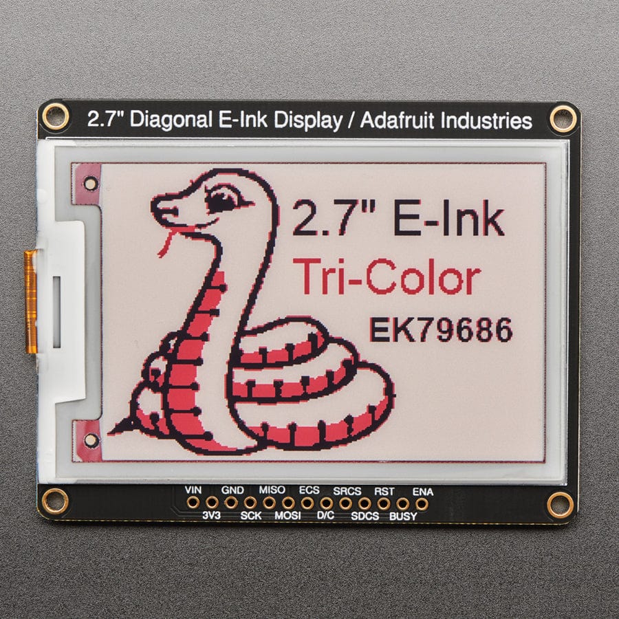Adafruit 2.7" Tri-Color eInk / ePaper Display with SRAM (Red Black White) by Adafruit - The Pi Hut