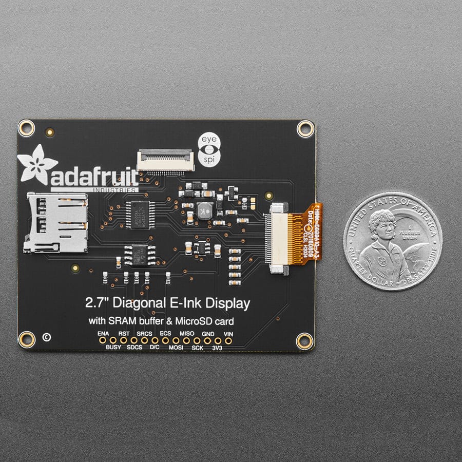 Adafruit 2.7" Tri-Color eInk / ePaper Display with SRAM (Red Black White) by Adafruit - The Pi Hut