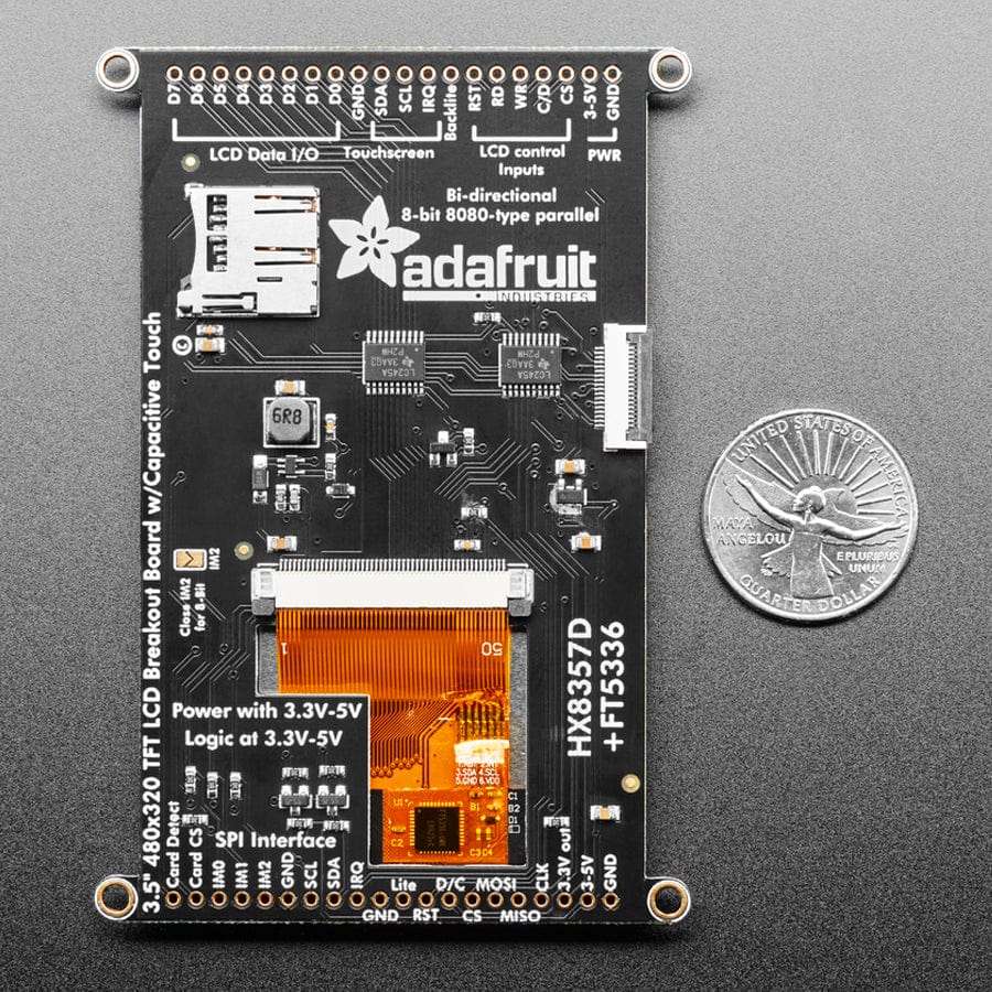 Adafruit 3.5" TFT 320x480 with Capacitive Touch Breakout Board - EYESPI by Adafruit - The Pi Hut