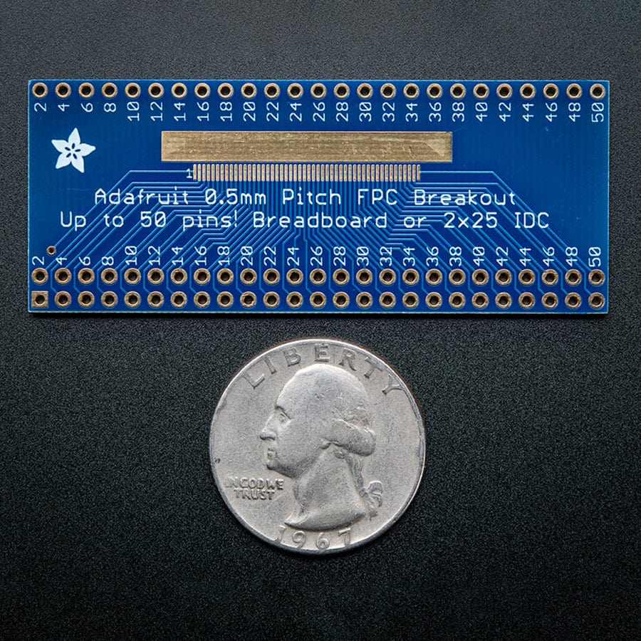 Adafruit 50 pin 0.5mm pitch FPC Adapter by Adafruit - The Pi Hut