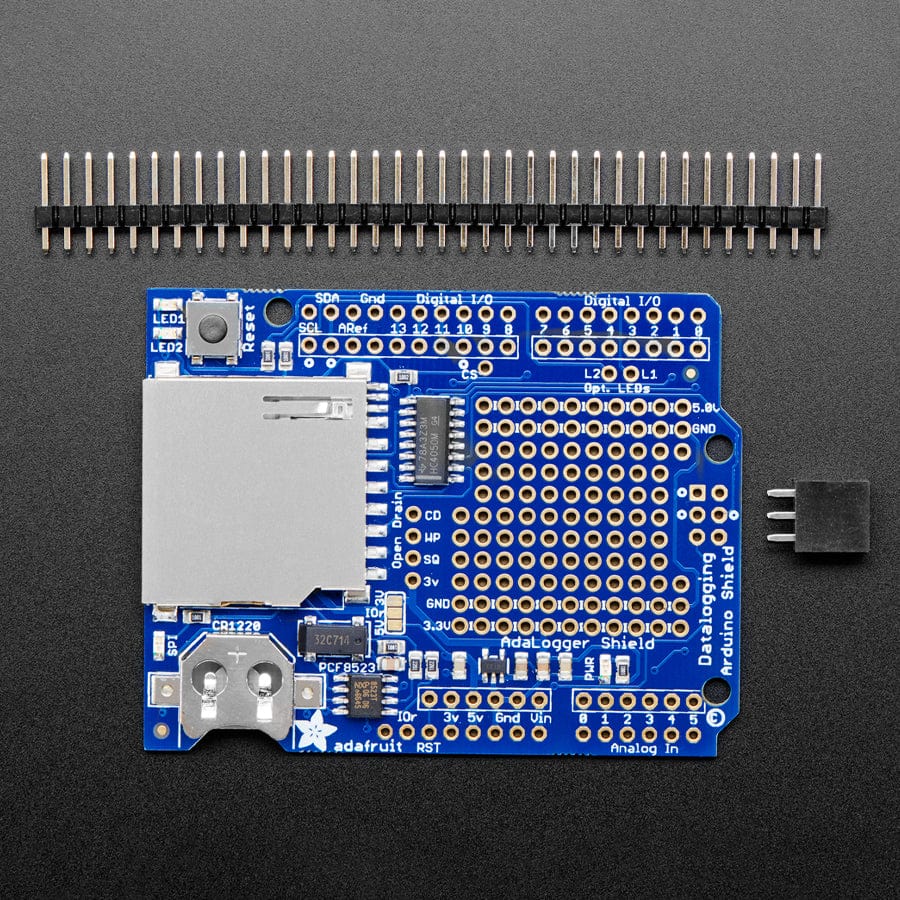 Adafruit Assembled Data Logging Shield for Arduino by Adafruit - The Pi Hut