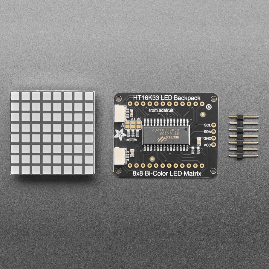 Adafruit Bicolor LED Square Pixel Matrix with I2C Backpack - Qwiic / STEMMA QT by Adafruit - The Pi Hut