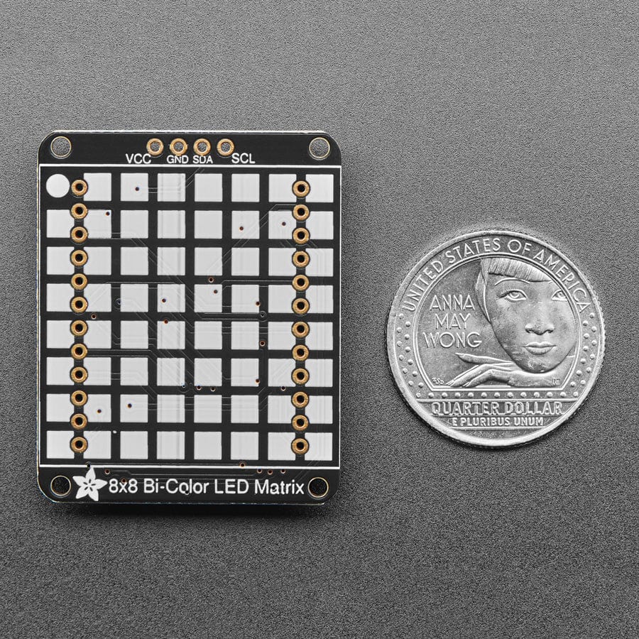 Adafruit Bicolor LED Square Pixel Matrix with I2C Backpack - Qwiic / STEMMA QT by Adafruit - The Pi Hut