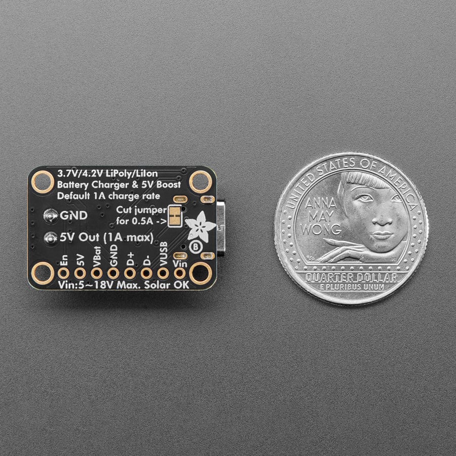 Adafruit bq25185 USB / DC / Solar Charger with 5V Boost Board by Adafruit - The Pi Hut