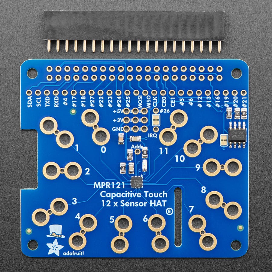 Adafruit Capacitive Touch HAT for Raspberry Pi - Mini Kit - MPR121 by Adafruit - The Pi Hut