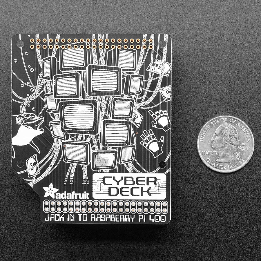 Adafruit CYBERDECK HAT for Raspberry Pi 500/400 by Adafruit - The Pi Hut