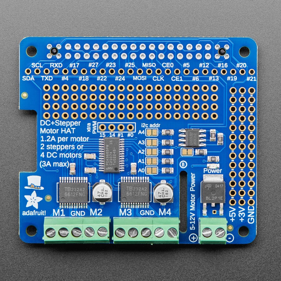 Adafruit DC & Stepper Motor HAT for Raspberry Pi - Mini Kit by Adafruit - The Pi Hut