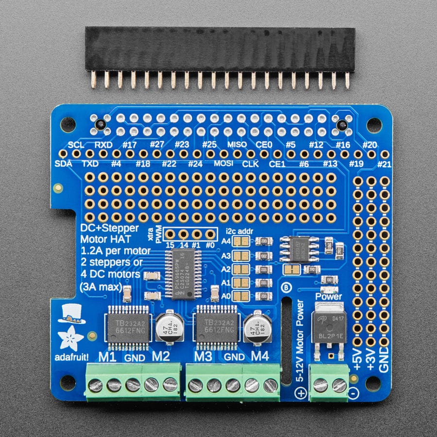 Adafruit DC & Stepper Motor HAT for Raspberry Pi - Mini Kit by Adafruit - The Pi Hut