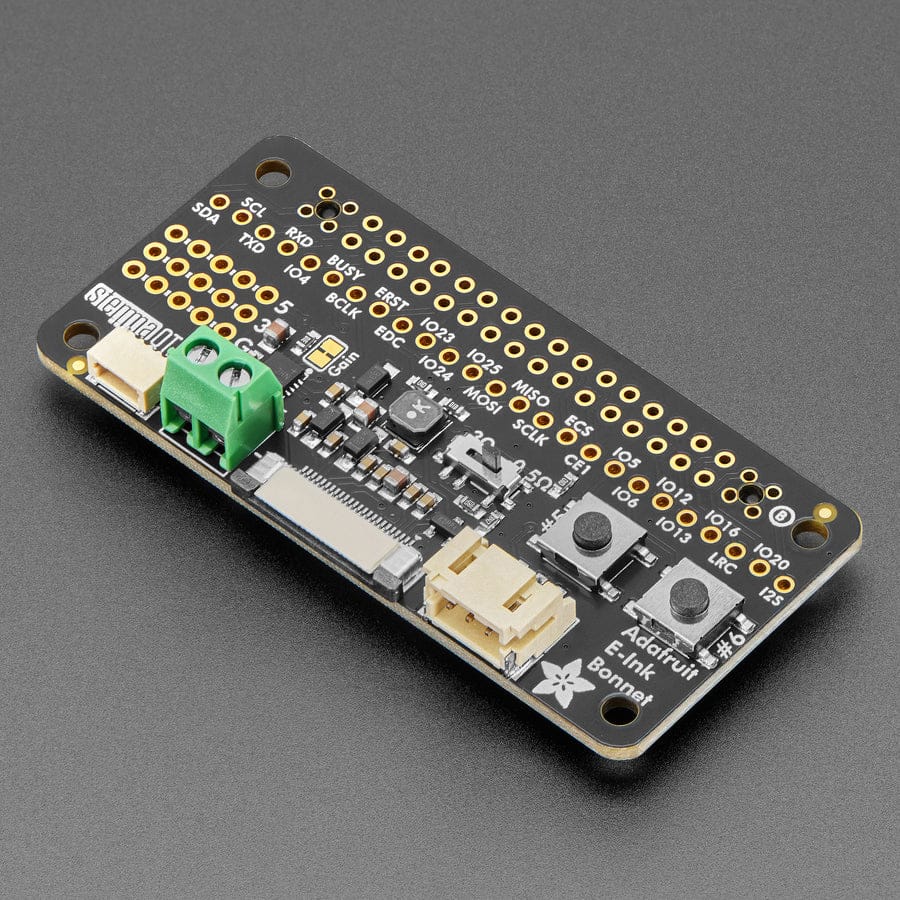 Adafruit E-Ink Bonnet for Raspberry Pi - 24-pin E-Paper Displays by Adafruit - The Pi Hut
