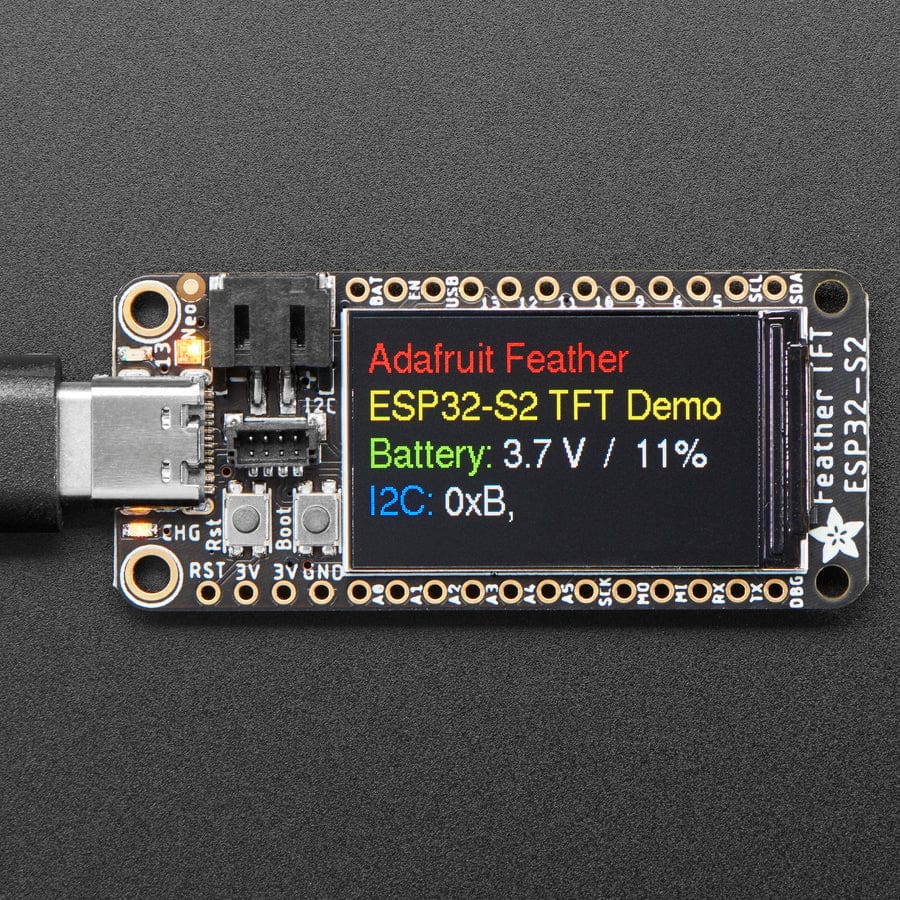 Adafruit ESP32-S2 TFT Feather - 4MB Flash, 2MB PSRAM, STEMMA QT by Adafruit - The Pi Hut
