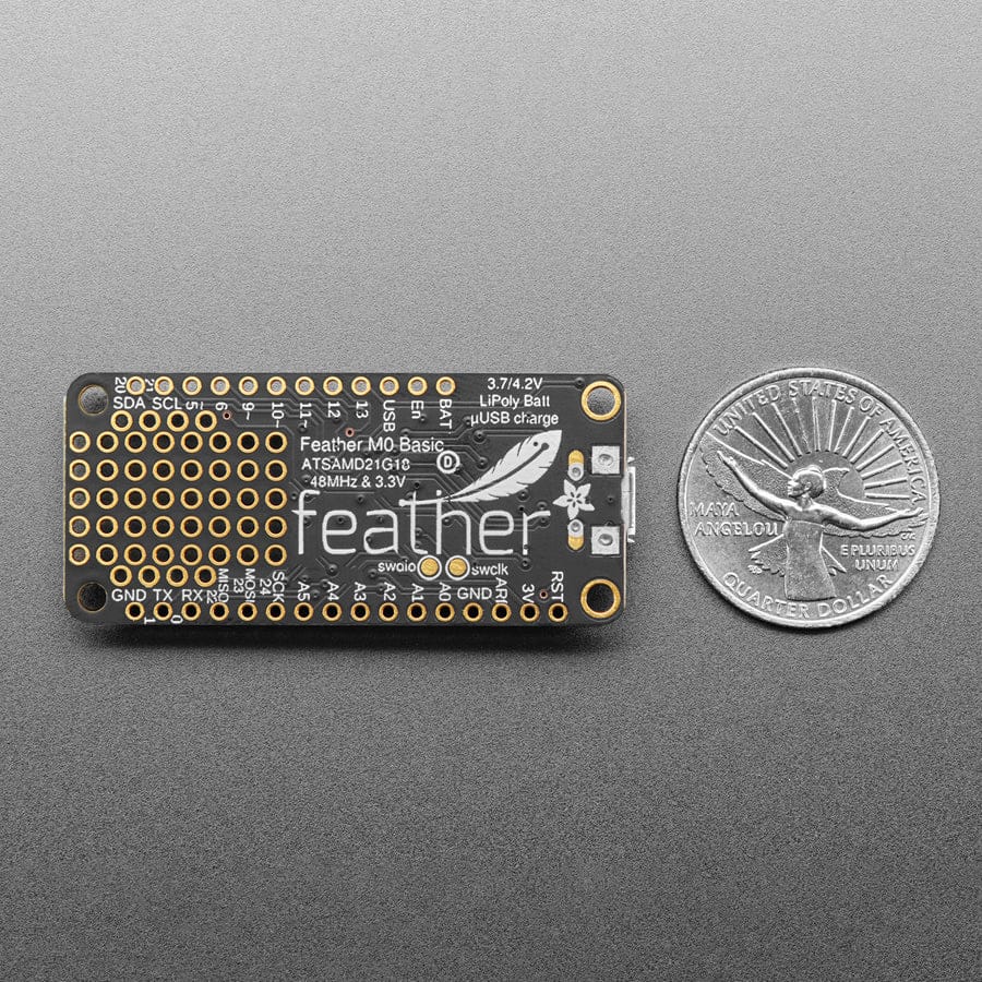 Adafruit Feather M0 Basic Proto - ATSAMD21 Cortex M0 by Adafruit - The Pi Hut