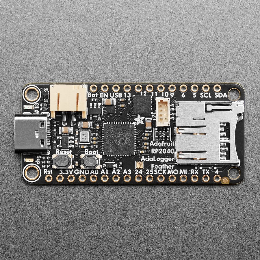Adafruit Feather RP2040 Adalogger - 8MB Flash with microSD Card - STEMMA QT / Qwiic by Adafruit - The Pi Hut