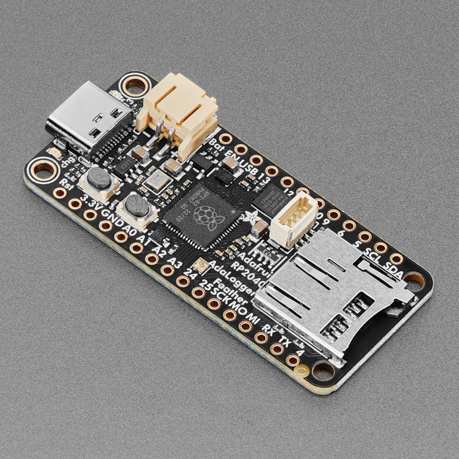 Adafruit Feather RP2040 Adalogger - 8MB Flash with microSD Card - STEMMA QT / Qwiic by Adafruit - The Pi Hut
