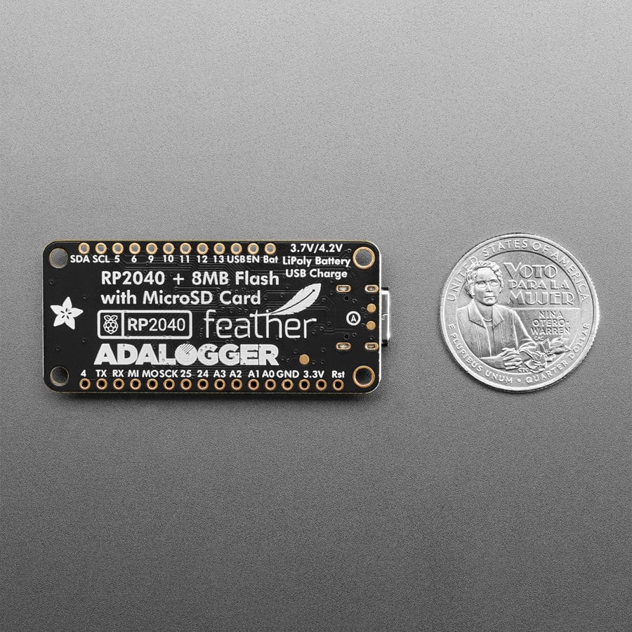 Adafruit Feather RP2040 Adalogger - 8MB Flash with microSD Card - STEMMA QT / Qwiic by Adafruit - The Pi Hut