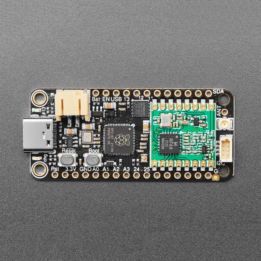 Adafruit Feather RP2040 RFM69 Packet Radio - 868 or 915MHz - RadioFruit and STEMMA QT by Adafruit - The Pi Hut