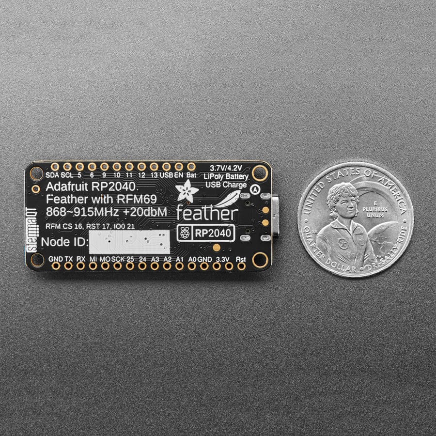 Adafruit Feather RP2040 RFM69 Packet Radio - 868 or 915MHz - RadioFruit and STEMMA QT by Adafruit - The Pi Hut