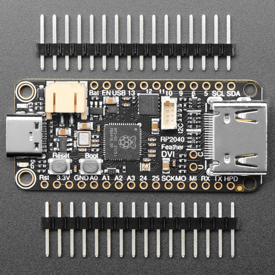 Adafruit Feather RP2040 with DVI Output Port - Works with HDMI by Adafruit - The Pi Hut